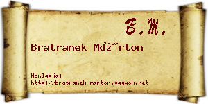 Bratranek Márton névjegykártya